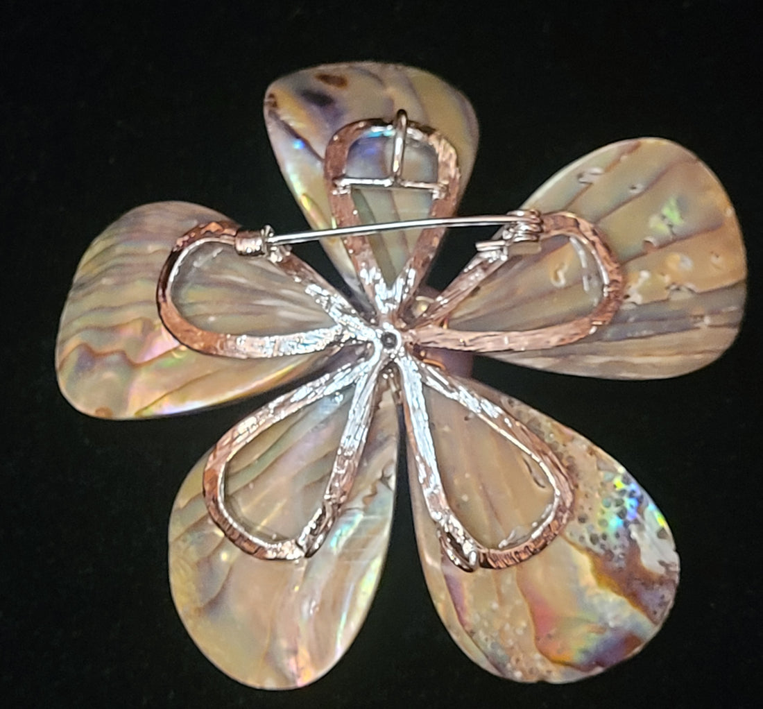 "Child Within" Abalone petals with Pink Pearl