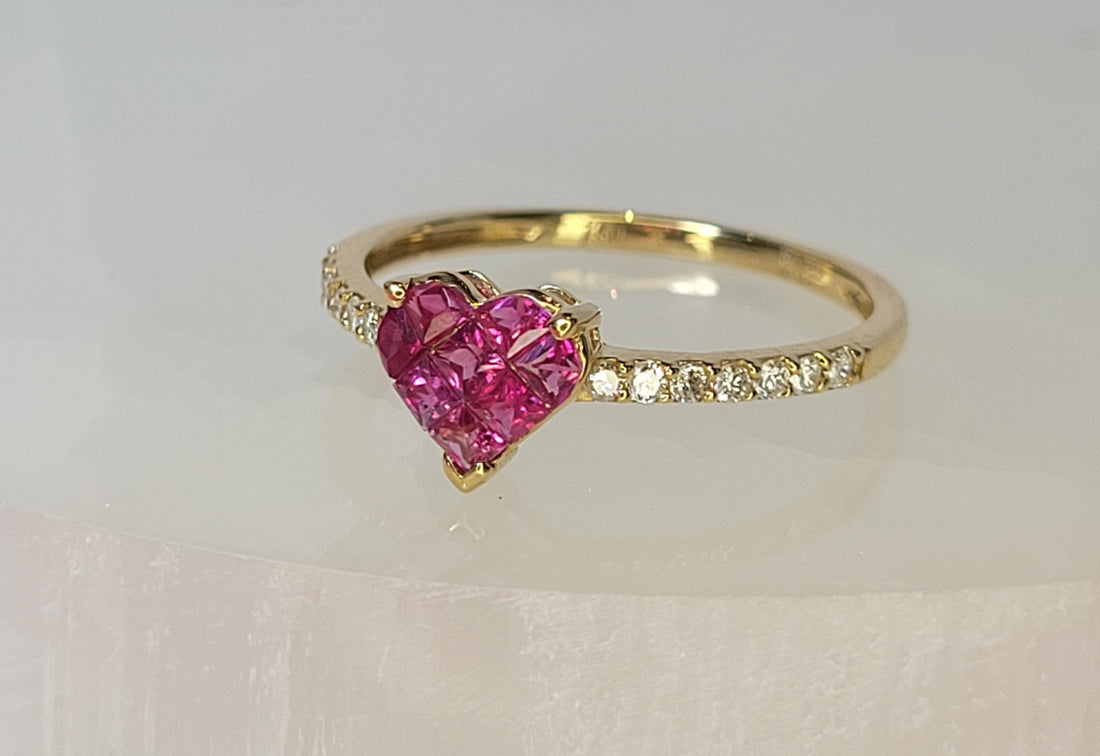 Pieces of My Heart Ruby on 18 Karat Yellow Gold