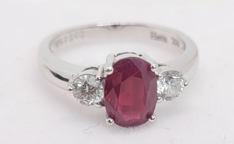 "Belle" Burmese Ruby 18k White Gold