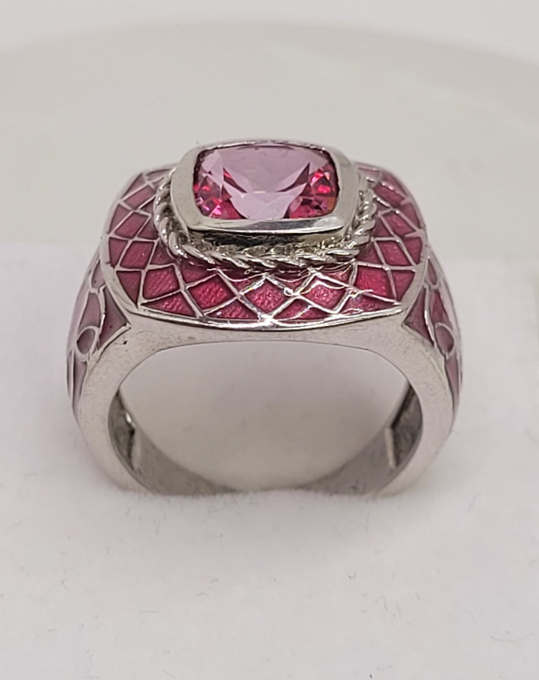 Forgiveness  Pink Topaz silver 925 on Enamel