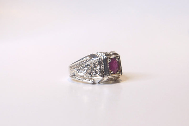 Ruby Ring for Men Silver 925