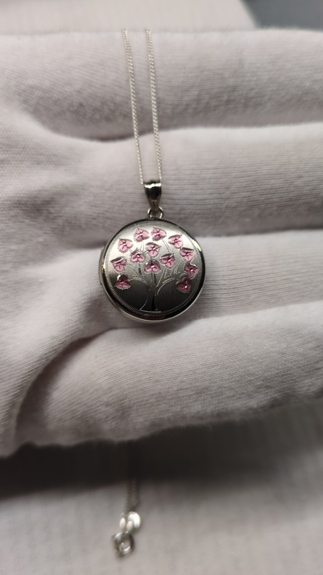Tree  locket  sterling silver
