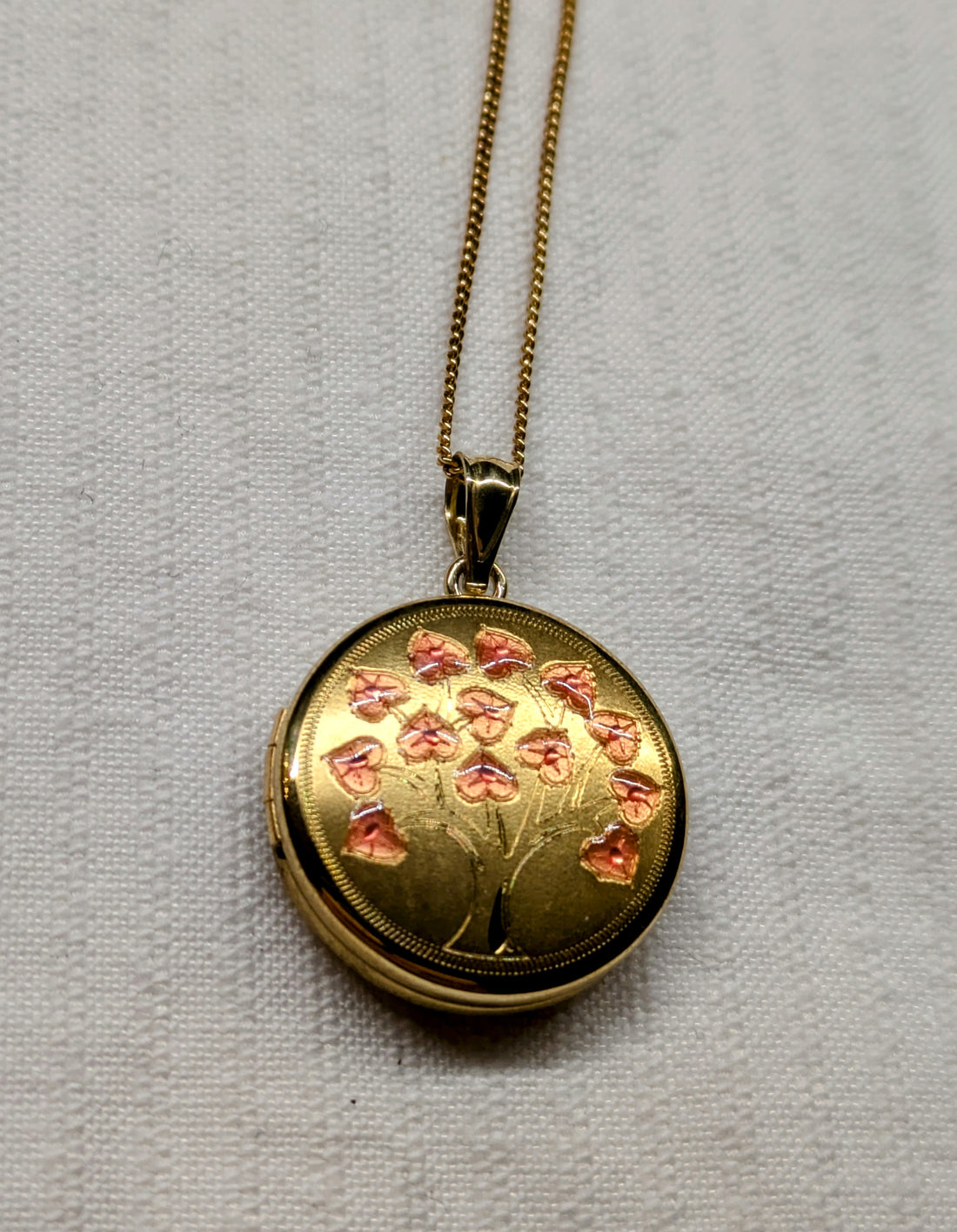 Tree  locket  sterling silver gold plated