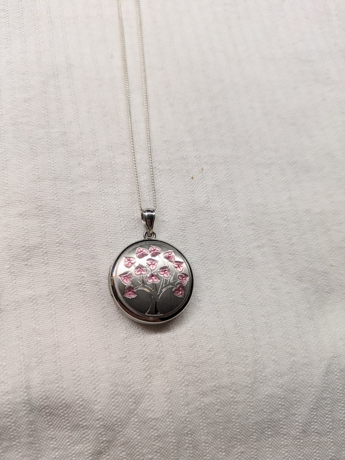 Tree  locket  sterling silver