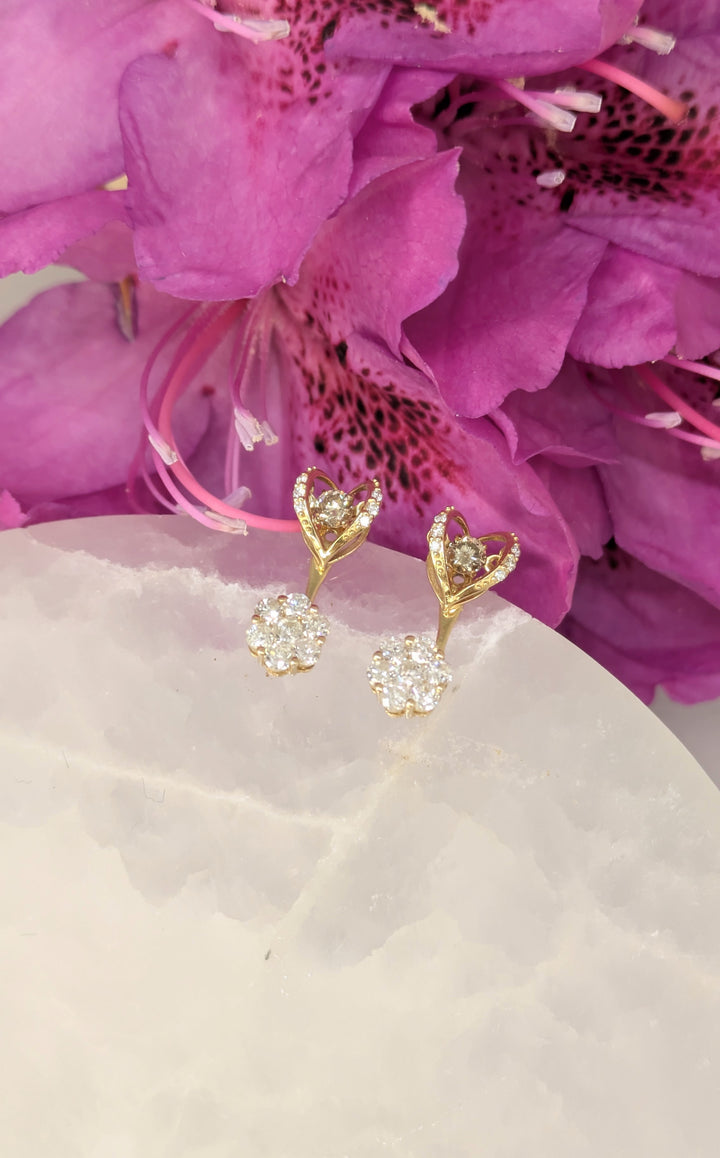Diamond Jackets with Dancing diamonds heart studs