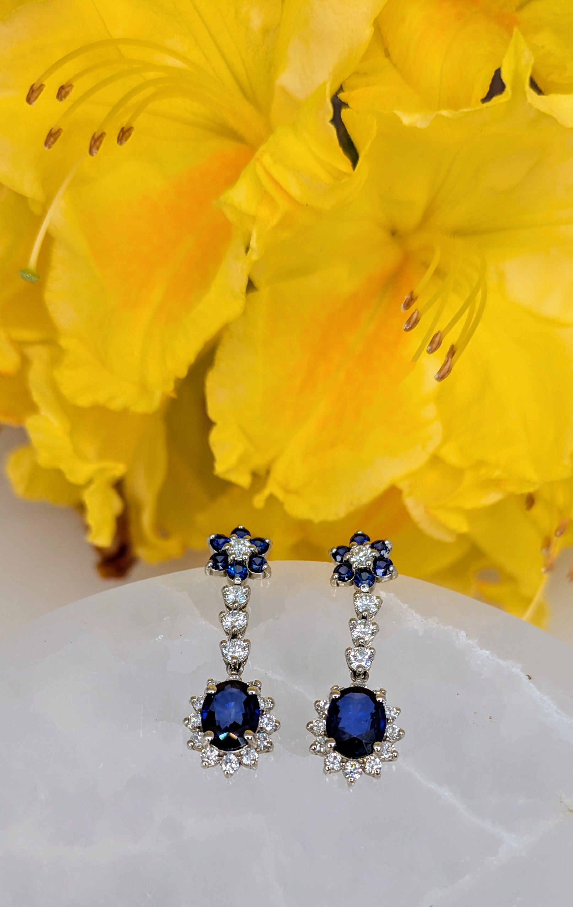 “Born of Stars” 3.85 ct Blue Sapphire 14kWhite Gold.