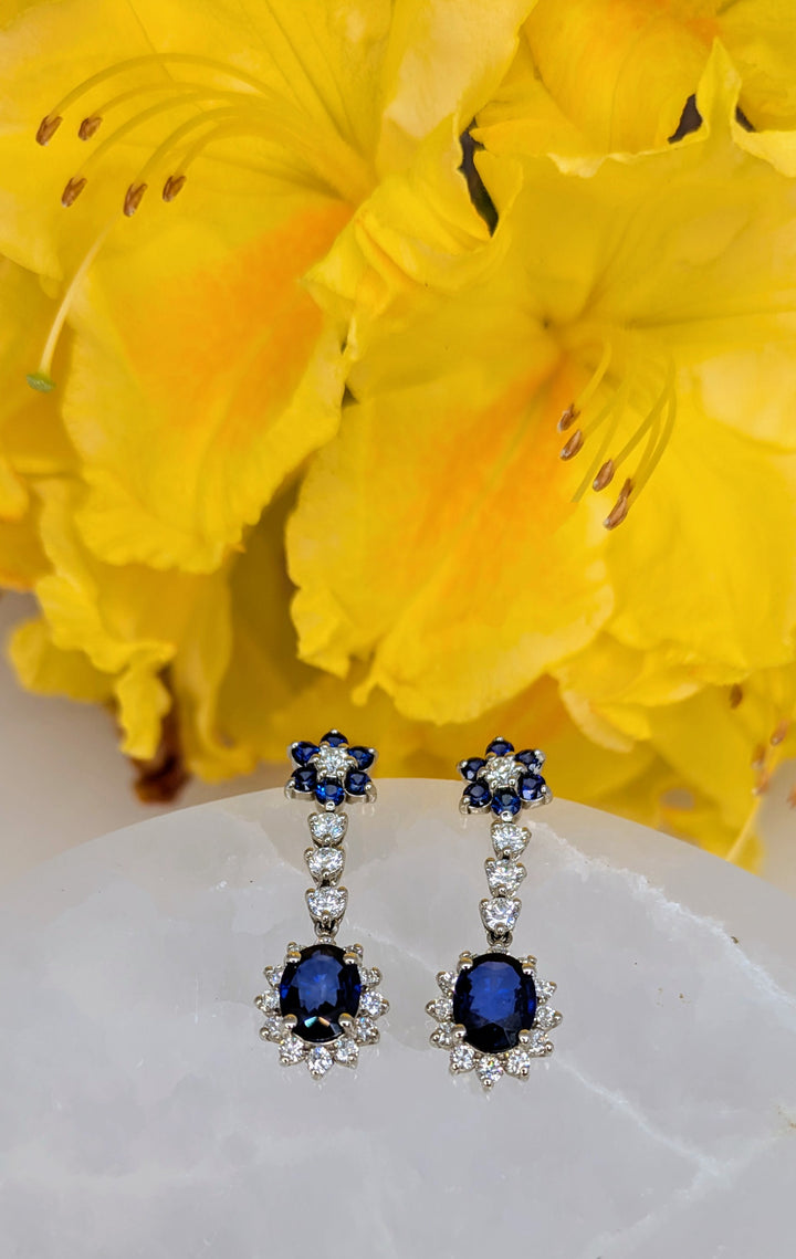 “Born of Stars” 3.85 ct Blue Sapphire 14kWhite Gold.