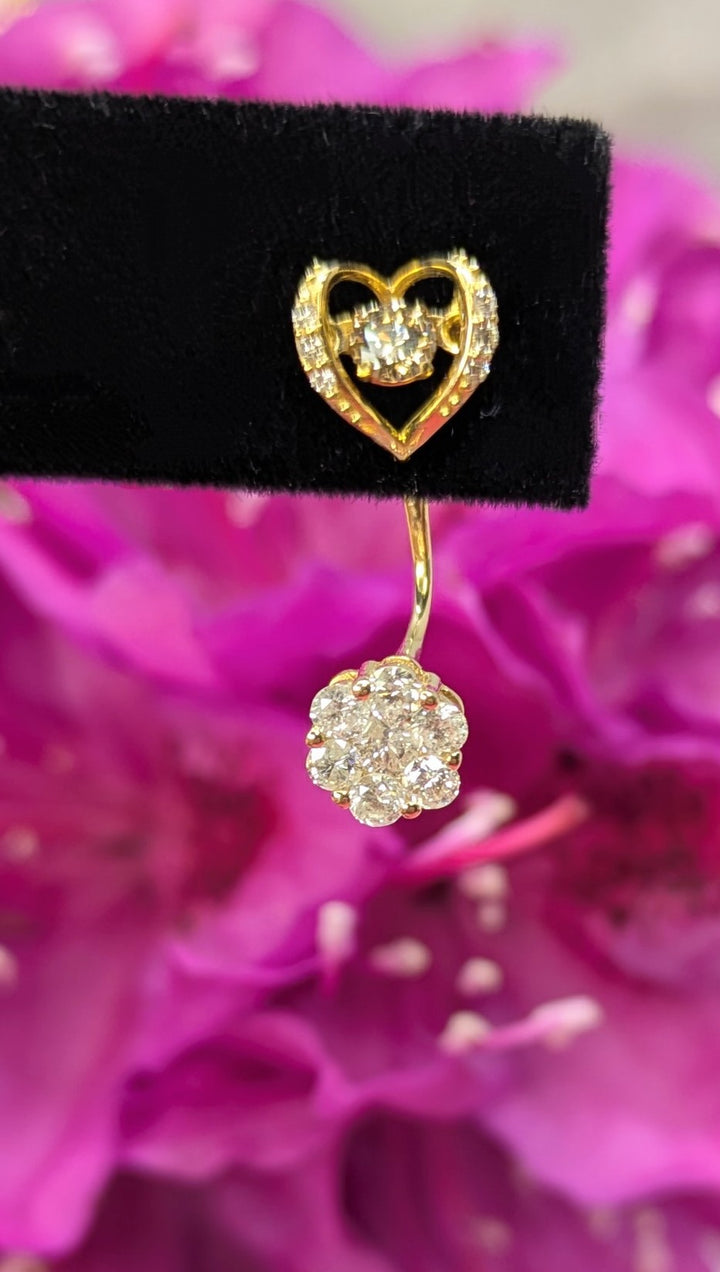 Diamond Jackets with Dancing diamonds heart studs