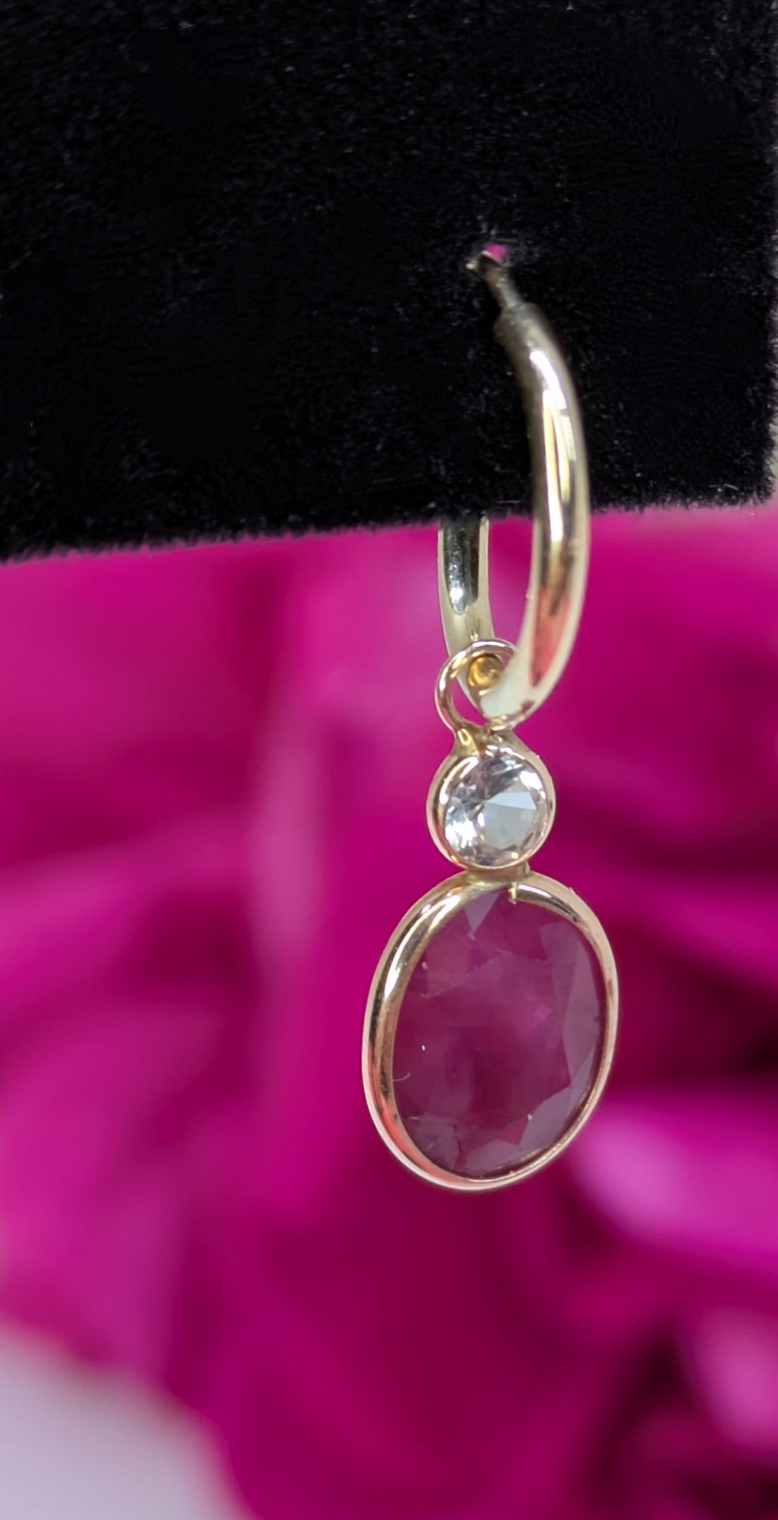 Burmese Rubies and diamond hoops