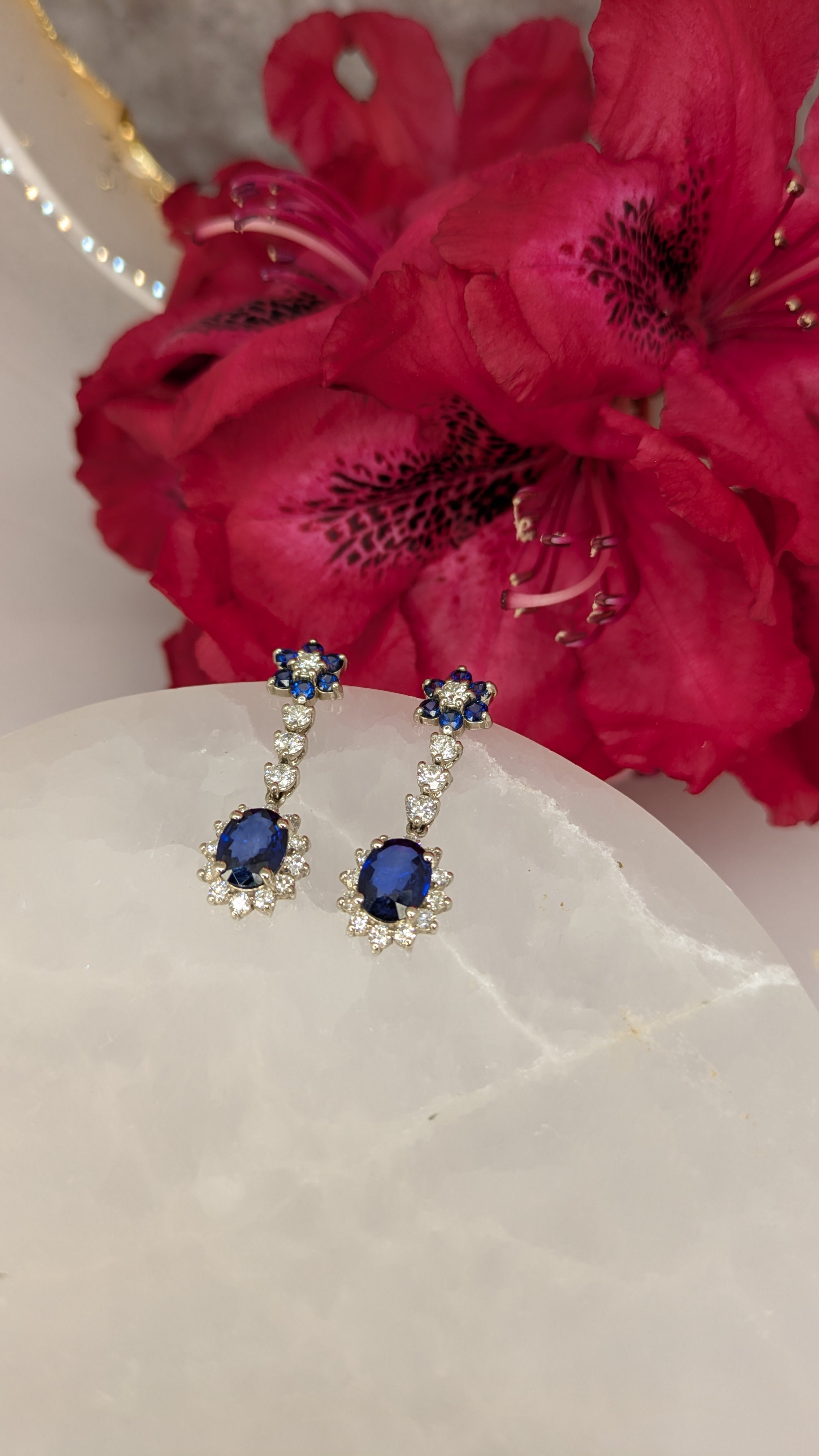 “Born of Stars” 3.85 ct Blue Sapphire 14kWhite Gold.